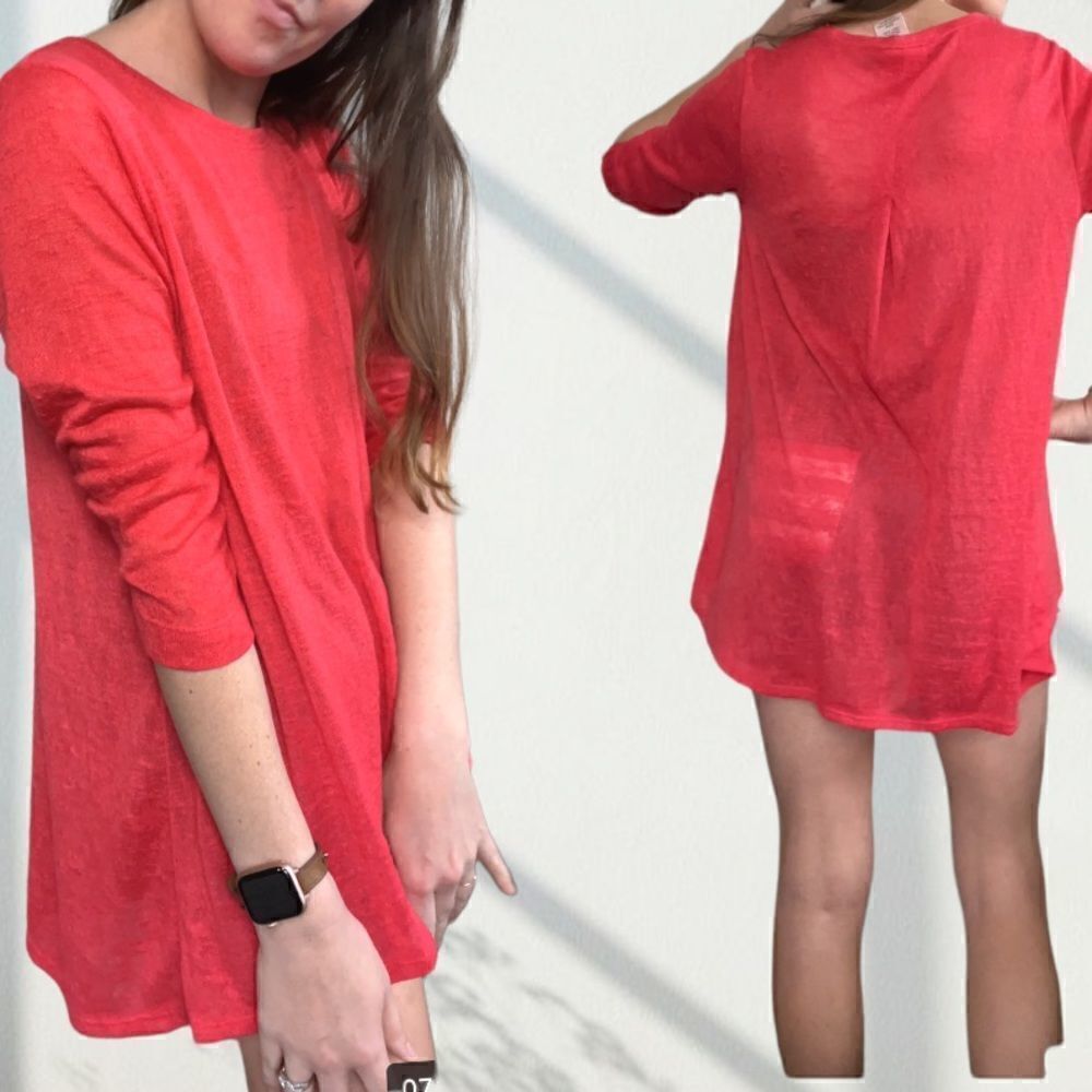 Womens Philosophy Wild Watermelon Hi Low Pullover Top Sweater Size M